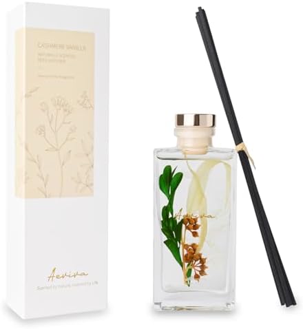 Aeviva Flower Reed Diffuser Set with Cashmere Vanilla Scent