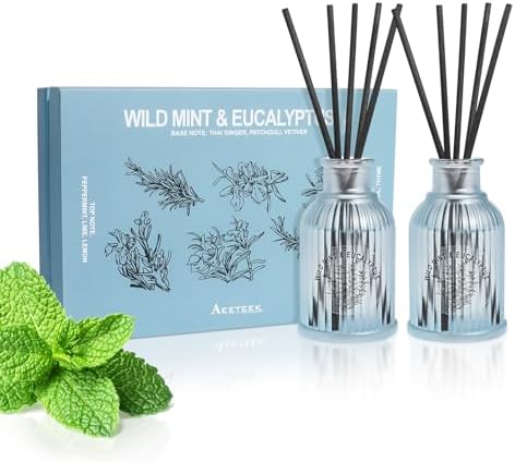 Wild Mint Eucalyptus Reed Diffuser Set 2 Pack