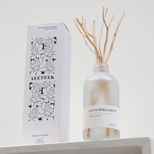 Oud Bergamot Reed Diffuser with Willow Branches Decor