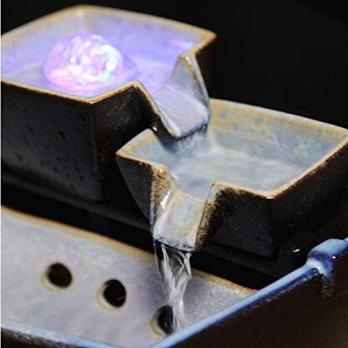 FXJ Ceramic Tabletop Fountain for Home Office Relaxation