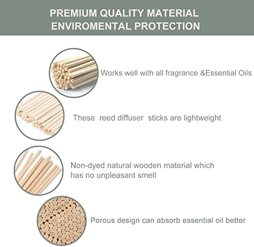 HOSSIAN 10 Pack Reed Diffuser Sticks Set