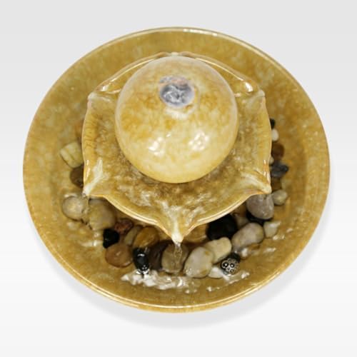 BABETRUE Tabletop Fountain Ceramic Water Feature Modern Decor