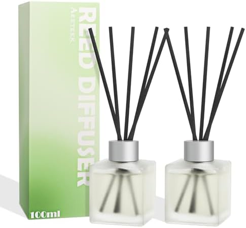 Gardenia Scented Reed Diffuser Set with 2 Pack 34 Oz Aroma Oil