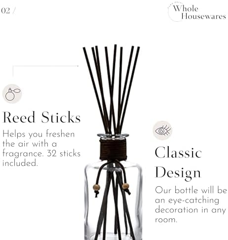 WHOLE HOUSEWARES 4-Piece Diffuser Set with 32 Reed Sticks