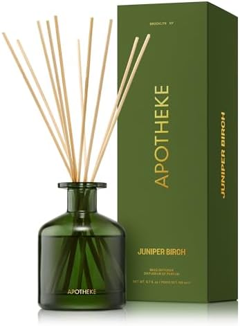Apotheke Juniper Birch Reed Diffuser Set - Long-Lasting Luxury Home Fragrance