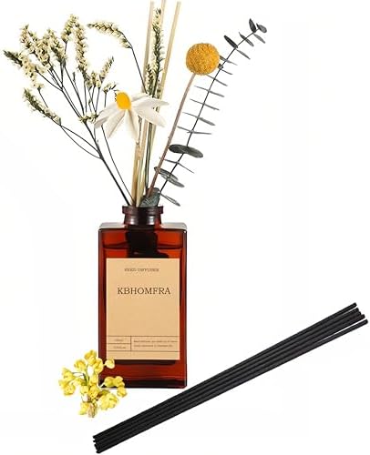 KBHOMFRA Reed Diffuser Set with Dried Flowers