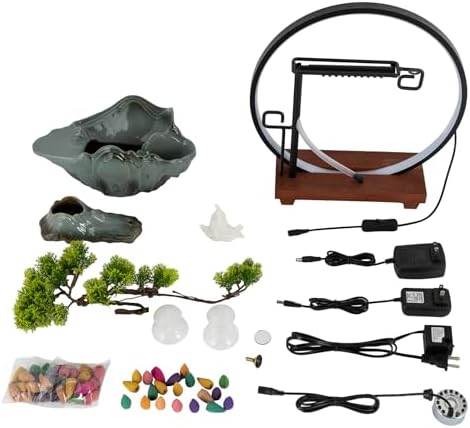 Indoor Waterfall Fountain with LED Lights and Pump