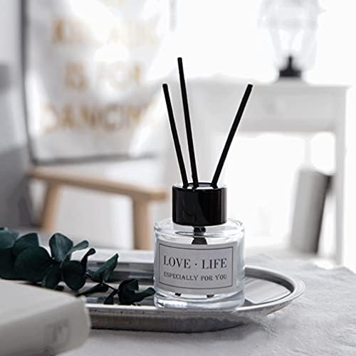 2PCS 50ml Clear Glass Diffuser Bottles with Black Caps for Aromatherapy