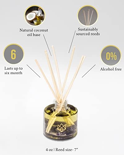 Crystal Infused Reed Diffuser 4 Oz - Sleep Rose Lavender Vanilla