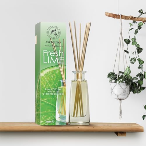 AROMATIKA Lime Reed Diffuser Set 34 Fl Oz