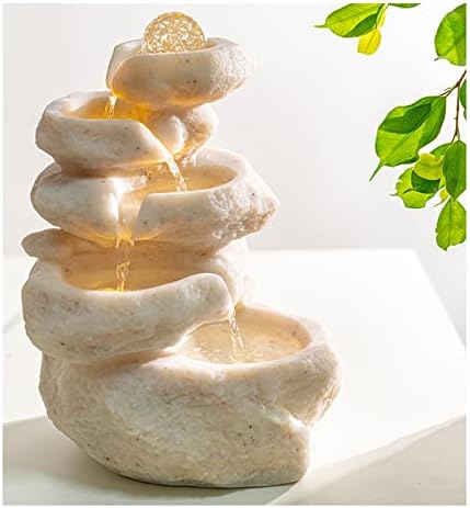 Desktop Fountain with LED Lights and Soothing Waterfall Sound