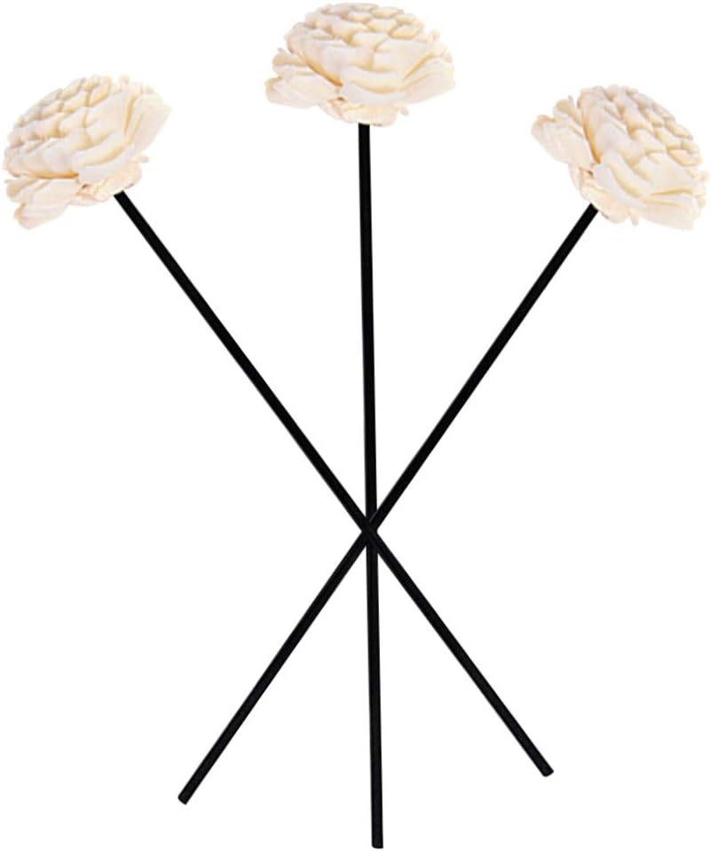 Amosfun 3Pcs Flower Rattan Reed Diffuser Sticks