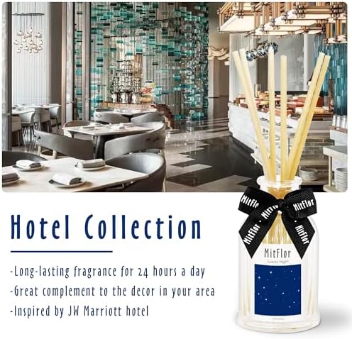 MitFlor Luxury Night Reed Diffuser Set with 6 Sticks