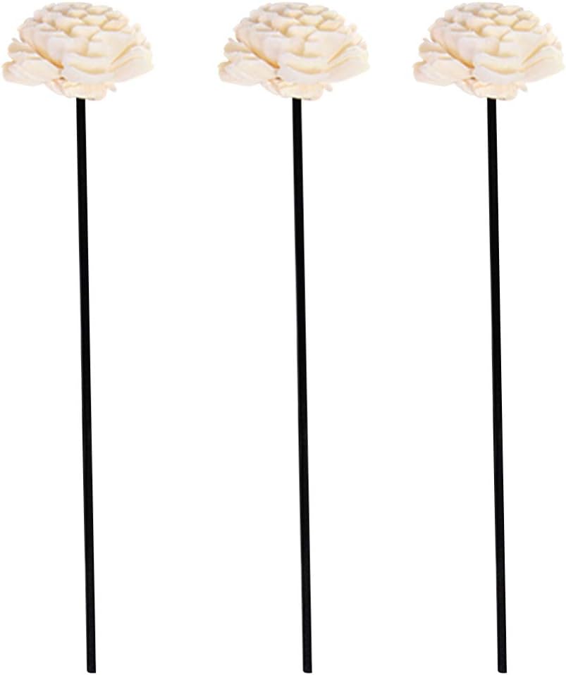 Amosfun 3Pcs Flower Rattan Reed Diffuser Sticks