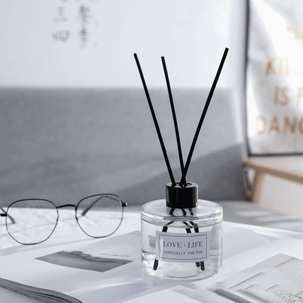 2PCS Clear Glass Diffuser Bottles with Black Caps