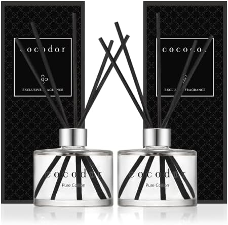 Cocodor Reed Diffuser 2 Pack Black Glass Cotton Core