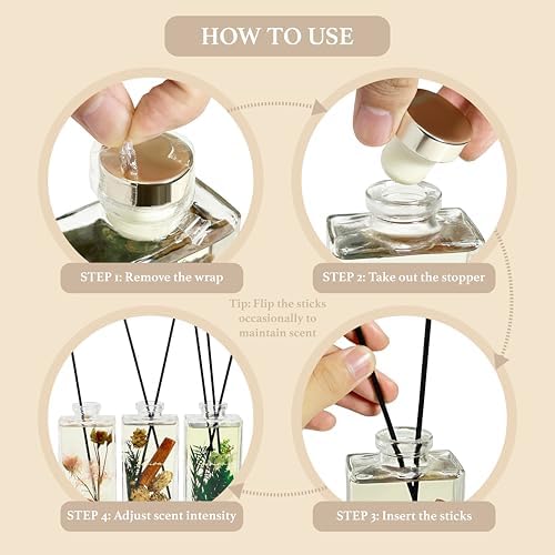 Aeviva Flower Reed Diffuser Set with Cashmere Vanilla Scent