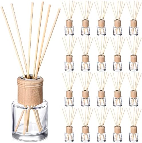 Roshtia 20 Piece Reed Diffuser Set with Glass Jars and Wooden Sticks