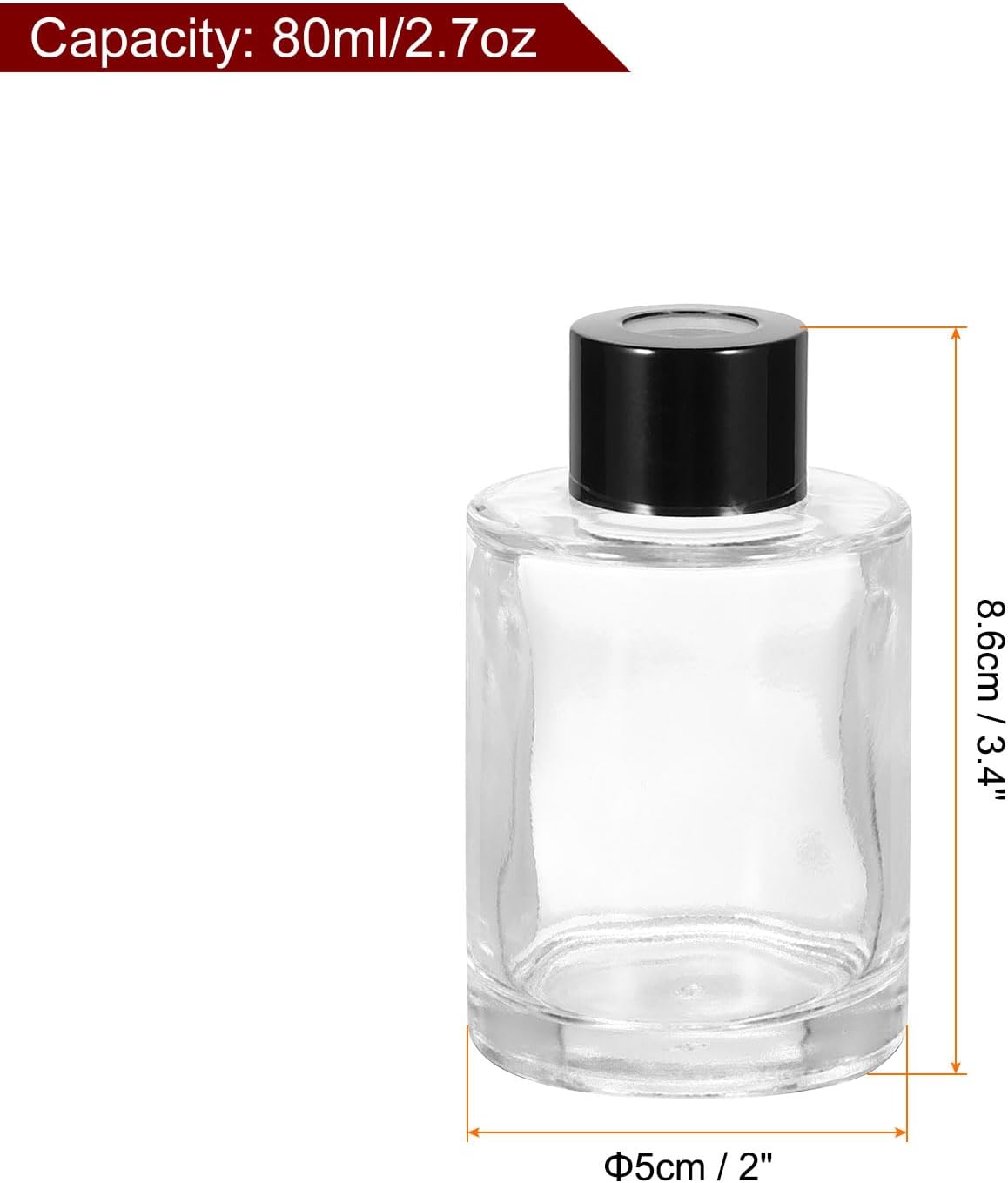 HARFINGTON 2pc 80ml Glass Diffuser Bottle Set