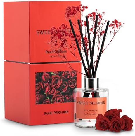 Essential Oil Reed Diffuser Set with Rose Fragrance