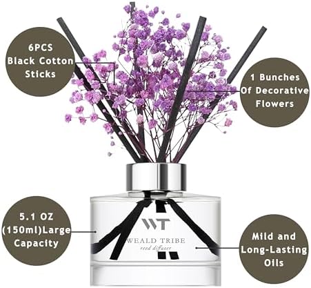 WEALD TRIBE Flower Reed Diffuser Set Lavender