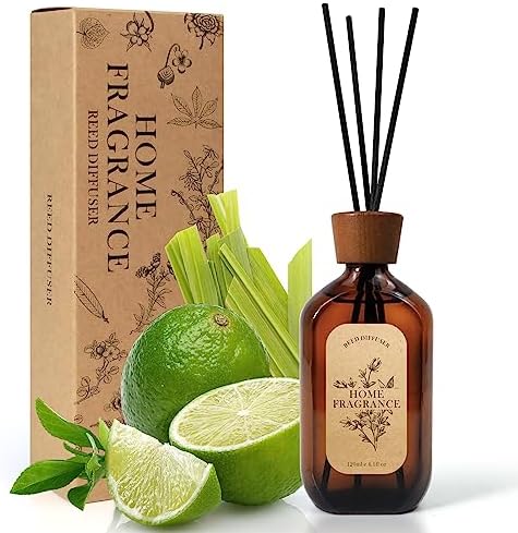 LA BELLEFE Reed Diffuser Set Lemongrass Lime 6 Sticks