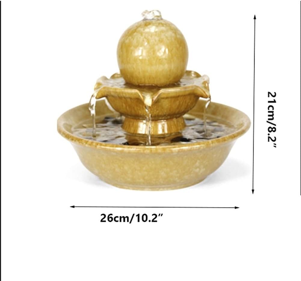 Ceramic Tabletop Fountain for Home Office Zen Relaxation