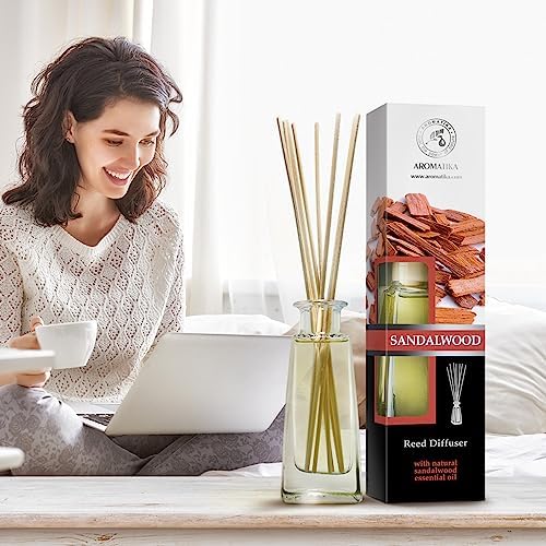 Sandalwood Reed Diffuser 34 Fl Oz - Natural Fragrance Set