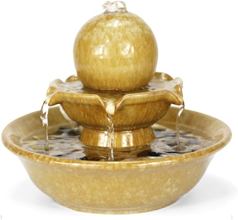 Ceramic Tabletop Fountain for Home Office Zen Relaxation