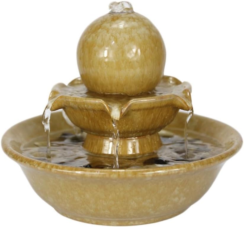 BABETRUE Tabletop Fountain Ceramic Water Feature Modern Decor