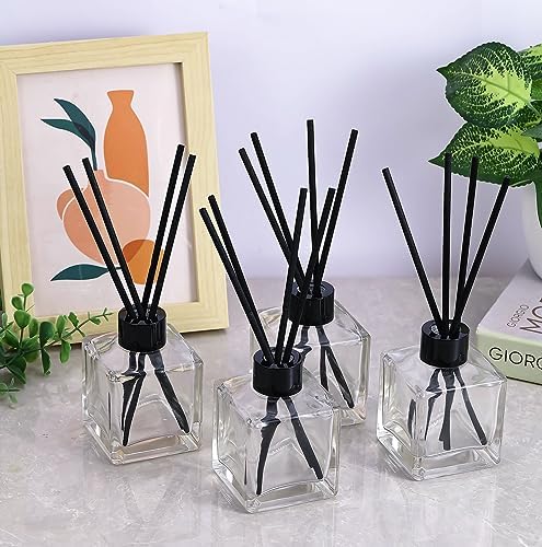 Crazy Huayi 4pcs 150ml Glass Diffuser Set with Black Caps and Reed Sticks