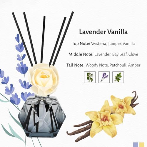Brakula Reed Diffuser Set - Lavender Vanilla with 8 Sticks