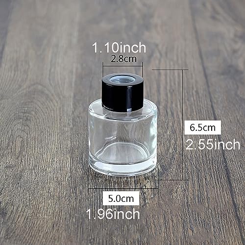 2pcs 50ml Clear Glass Diffuser Bottles