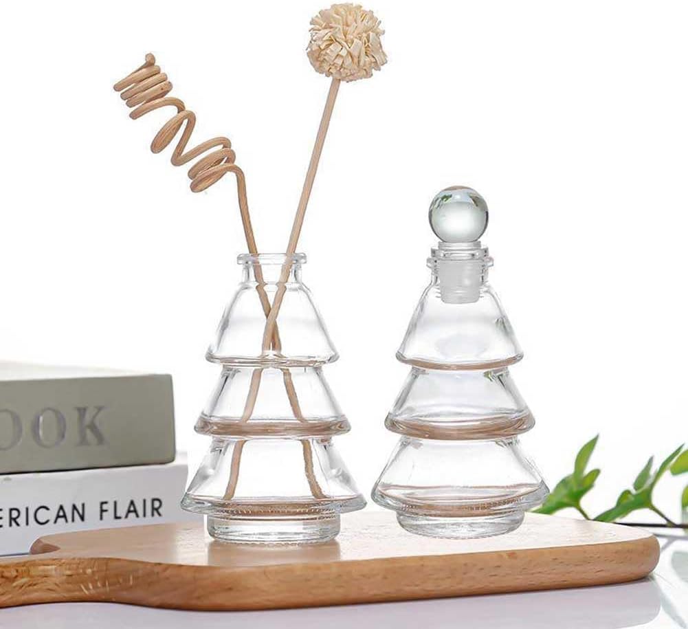 2 Pcs 80ML Glass Diffuser Bottles for Aromatherapy and Home Decor
