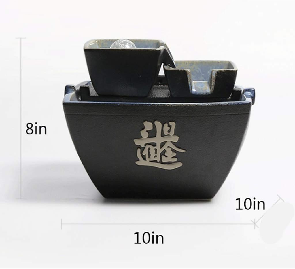 FXJ Ceramic Tabletop Fountain for Home Office Relaxation