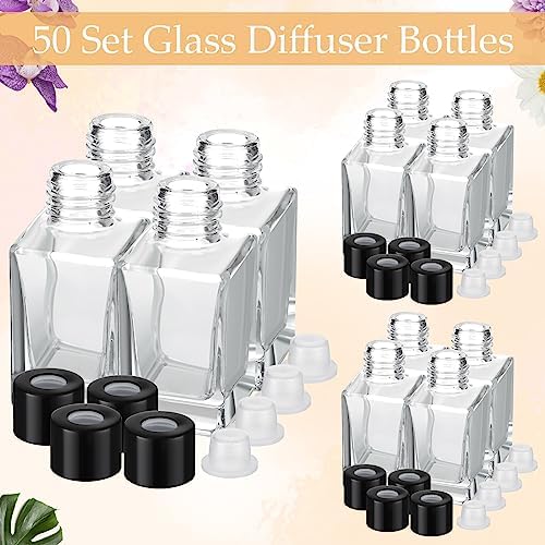 Umigy 50 Piece Glass Diffuser Set with Black Caps