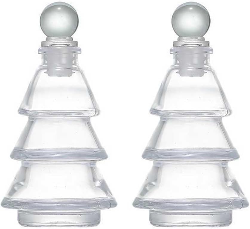 2 Pcs 80ML Glass Diffuser Bottles for Aromatherapy and Home Decor