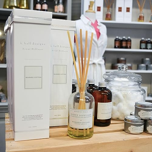 K Hall Designs Washed Cotton Reed Diffuser Set