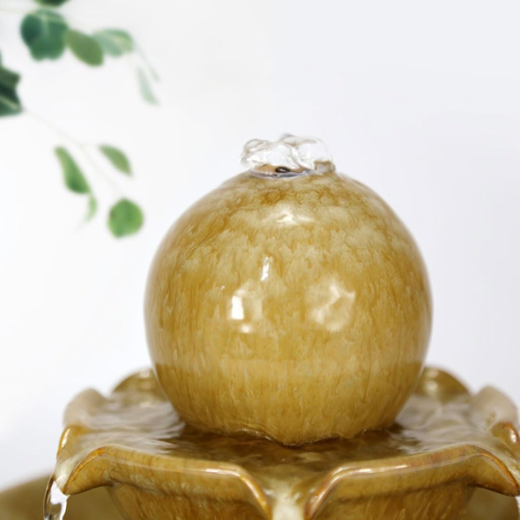 BABETRUE Tabletop Fountain Ceramic Water Feature Modern Decor