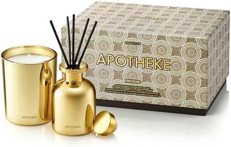 APOTHEKE Firewood Scented Candle Diffuser Set