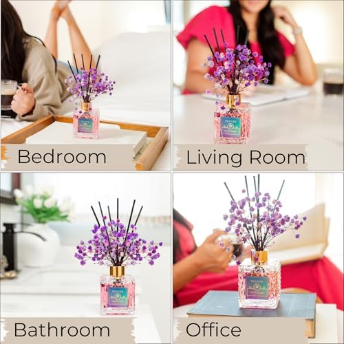 PEANAK Reed Diffuser Set - French Lavender Preserved Flowers 200ml