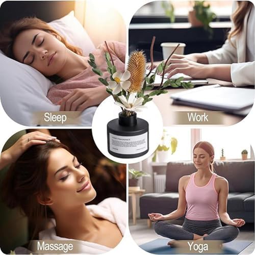 KBHOMFRA Pure White Gardenia Reed Diffuser Set