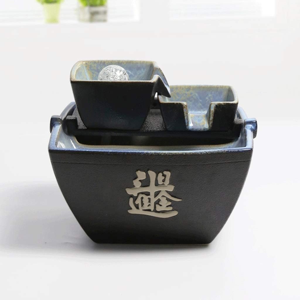 FXJ Ceramic Tabletop Fountain for Home Office Relaxation