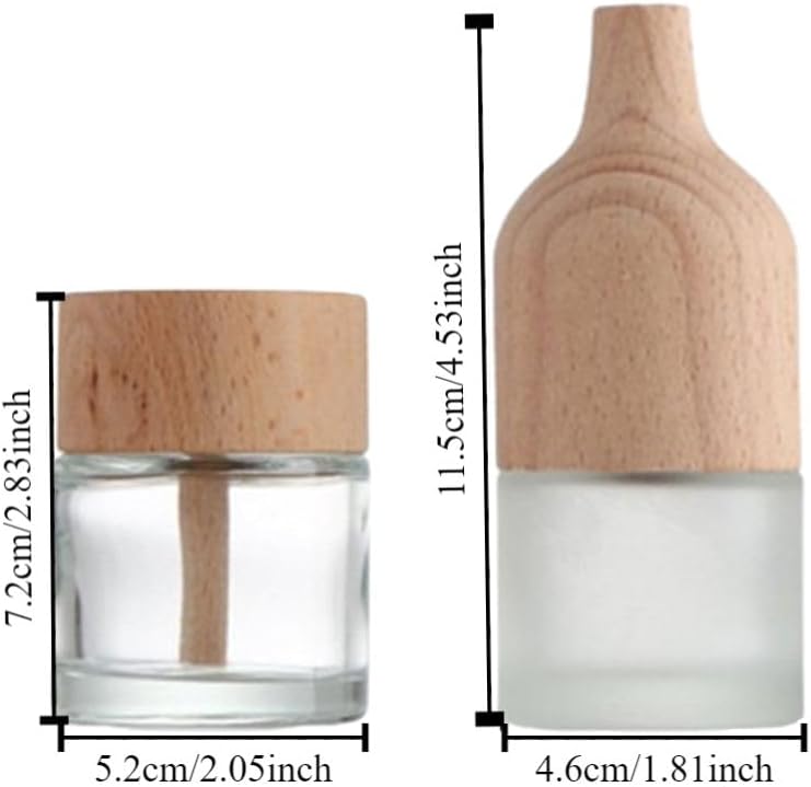 2pcs Glass Reed Diffuser Jars Empty Refillable Aromatherapy Bottles for Home Decor