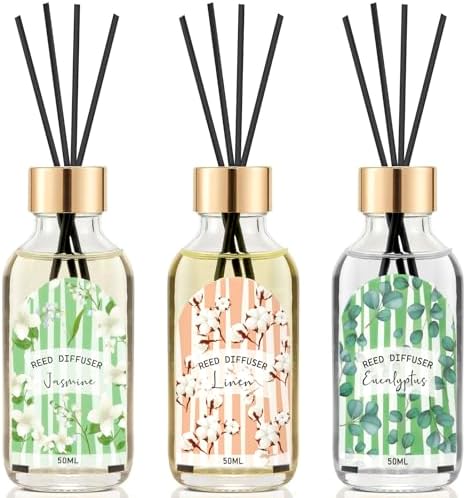 3 Pack Linen Eucalyptus Jasmine Reed Diffuser Set