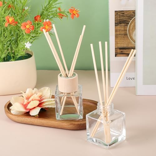 12 Piece Reed Diffuser Set with Wooden Caps and Rattan Sticks