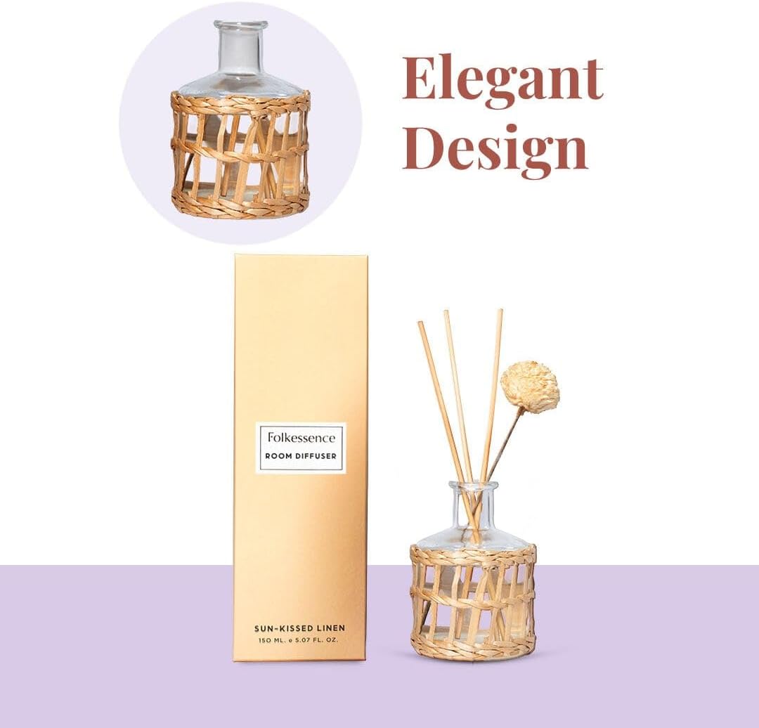 Folkulture Reed Diffuser Set 5 Oz Linen Scent