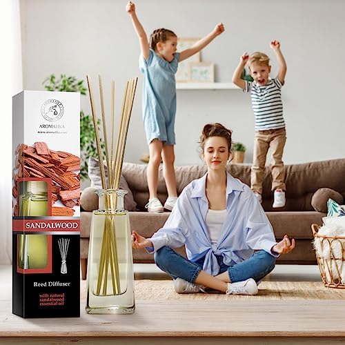 Sandalwood Reed Diffuser 34 Fl Oz - Natural Fragrance Set