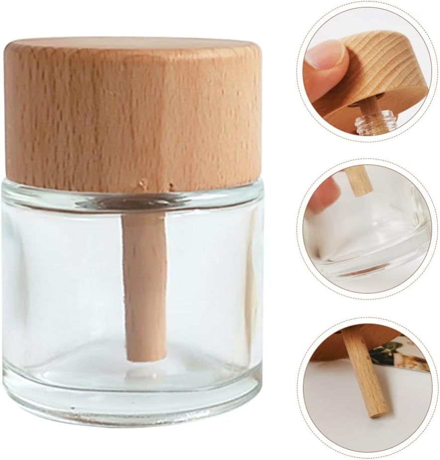 2pcs Glass Reed Diffuser Set with Wood Caps