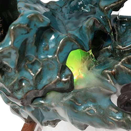 SanBouSi Tabletop Fountain with Fish Tank and LED Light